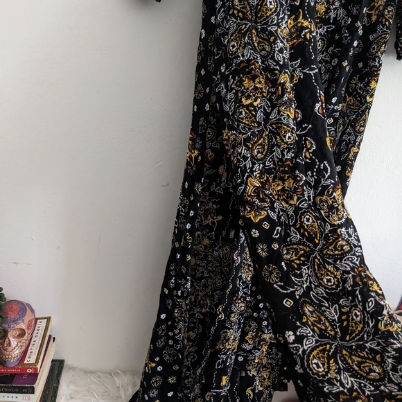 Poupette St Barth Black Floral Midi Dress XS - Picture 7 of 11